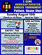 Sunday August 10th - Maple Lanes Countryside - 5 Game Handicap/Scratch Singles
