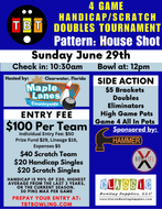 Sunday June 29th - Maple Lanes Countryside - 4 Game Handicap/Scratch Doubles